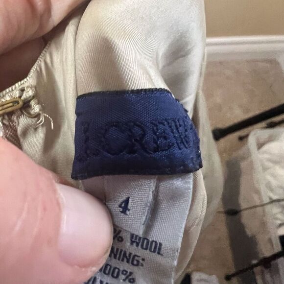 J.Crew Womens Wool Tan Knee Length Dress Short Sleeve Size 4 Career Work Wear - Picture 7 of 7